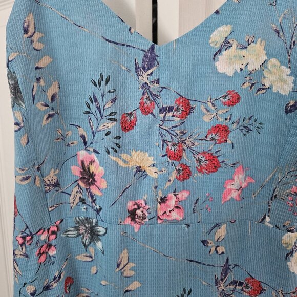 Collective Concepts - Blue Floral Maxi Dress with built in liner - Size Large - Picture 6 of 8